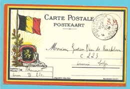 Kaart (drapeaux) Met Stempel PMB 4 - Esercito Belga