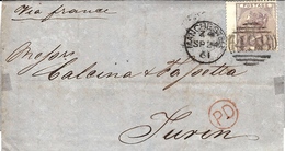 1861- Letter From Manchester To Torino ( Italy ) Fr. Y & T N°19 - Briefe U. Dokumente