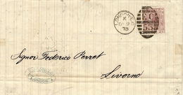 1878- Letter From London To Livorno ( Italy ) Fr.  Y & T N°55 Pl. 13 - Briefe U. Dokumente