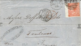 1869- Letter From London To Toulouse ( France ) Fr. Y & T N°32 Pl. 11 - Covers & Documents