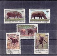 W.W.F. - République Du Congo - 499 / 503 Oblitéré - Singes - Rhinocéros - Buffles - Okapis - Hippopotames - Pandas - Usati
