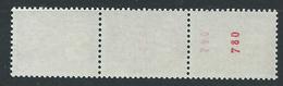 [25] Variété : N° 1816 Marianne De Bequet Double Numéro Rouge Au Verso + Numéro Partiel + Normal Se Tenant ** - Unused Stamps