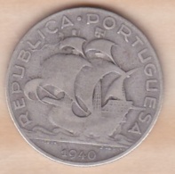 Portugal . 5 Escudos 1940 ,en Argent, KM# 581 - Portogallo
