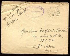 Cachet De Vaguemestre Sur Enveloppe En FM De Le Blanc Pour St Savin En 1941 - N186 - WW II