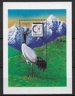 BHUTAN 1995 Black Crane "Singapore 96" - Grues Et Gruiformes