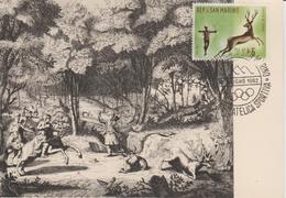 Saint Marin Carte Maximum 1961 Histoire De La Chasse 514 - Storia Postale