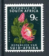 South Africa 1969-72 Redrawn Definitives - Phosphor Bands - 9c Protea MNH (SG 292) - Unused Stamps