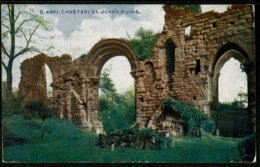 Ref 1240 - Early Postcard - St John's Riuns Chester - Unusual C S Triangle Mark On Reverse - Chester