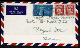 Ref 1240 - 1957 Airmail Cover 1/8 Rate? Cambridge New Zealand To London - Cartas & Documentos