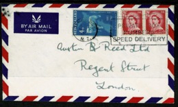 Ref 1240 - 1957 Airmail Cover 1/8 Rate? Cambridge New Zealand To London - Covers & Documents