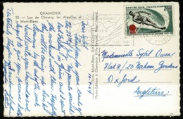 Ref 1242 - 1964 Real Photo Postcard - Chamonix France - Water Skiiing Stamp - Sport Theme - Waterski