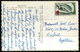 Ref 1242 - 1964 Real Photo Postcard - Chamonix France - Water Skiiing Stamp - Sport Theme - Sci Nautico