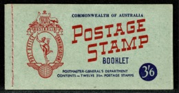 Ref 1242 - 1953 Australia 3/6 Stamp Booklet SG 32a (Stamps SG 262a) - Waxed Interleaving - Carnets