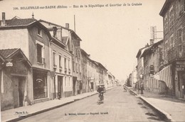CPA - France - (69) Rhône - Belleville Sur Saone - Rue De La République Et Quartier De La Croisée - Belleville Sur Saone