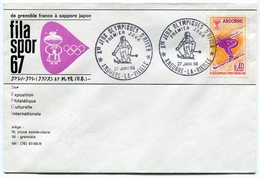 RC 10478 ANDORRE JEUX OLYMPIQUES DE GRENOBLE 1968 SKI ENVELOPPE FRANCE JAPON 1er JOUR FDC TB - Covers & Documents