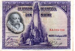 Billet Espagnol De 100 Pesetas ( 15 Aout 1928 ) - 100 Peseten