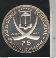 75 Pesetas Guinée Equatoriale 1970 Proof - Pape Jean XXIII - Guinea Ecuatorial