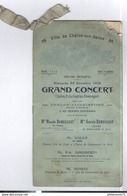 Programme Grand Concert Ville De Chalon Sur Saône - 23 Décembre 1906 - Chalon-Estudiantina - Programme
