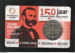 2 Euros Commemorative Belgique Coincard 2014 Croix Rouge - Bélgica