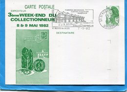 Entier Postal-postal Stationnery-1.40fr Liberté Gandon-repiquage +flamme ST Medard En Salles-1982-week End Collection - AK Mit Aufdruck (vor 1995)