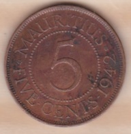 Ile Maurice , 5 Cents 1942 , George VI - Mauricio