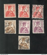 Lot Timbres Suisses Statue D' Helvetia Oblitérés - Gebraucht