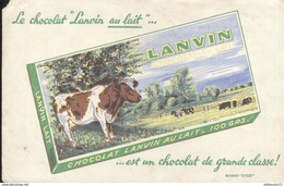 Buvard  Chocolat Lanvin Au Lait - Un Chocolat De Grande Classe - Bon état - Cocoa & Chocolat