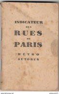 Indicateur Des Rues De Paris Métro Autobus - Nouvelles Rues De Paris Mises à Jour En 1945 - Europa