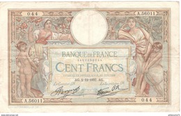 Billet 100 Francs France Merson 2-12-1937 - 100 F 1908-1939 ''Luc Olivier Merson''