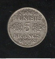 5 Francs Tunisie 1936 - Protectorat Français - TTB+ - Tunisia