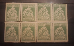 Romania 1921  Social Assistance, Revenue Stamps , BF X4, MNH,ERROR MISPLACED IMAGE PERFORATION - Ongebruikt