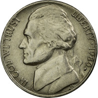 Monnaie, États-Unis, Jefferson Nickel, 5 Cents, 1980, U.S. Mint, Philadelphie - 1938-42: Pièces D'Avant Guerre