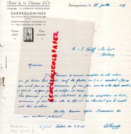 57 - SARREGUEMINES -RARE LETTRE MANUSCRITE SIGNEE HOTEL DE LA CHARRUE D'OR - A. KREMPP-EIDESHEIM- 21 RUE POINCARE - 1939 - 1900 – 1949