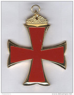 Grand Pendentif Croix De Malte émaillé 7 X 6 Cm - Vrijmetselarij