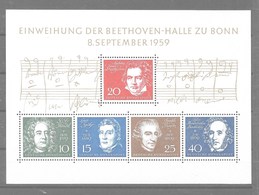 Hoja Bloque De Alemania Nº Yvert HB-1 **  MÚSICA (MUSIC) - 1959-1980
