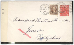 Marcophilie - Lettre Du Canada Vers La Suisse 1942 - 3 Cents Rouge + 2 Cents - Censurée - 1903-1954 Reyes