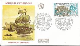Env Fdc France N° 1913 Yt, Port-louis Et Paris 4/12/76, Musée De L'atlantique, Citadelle Vauban, Voilier "duchesse Anne" - 1970-1979