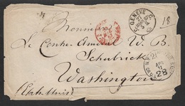 1867 BRIEF - GENF GENEVE Nach WASHINGTON, USA - Poststempel