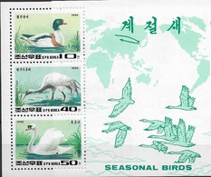 KOREA, NORTH 1996 Ducks, Swallows And Crane - Albatros