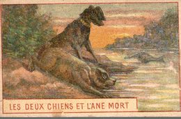 CHROMO MOKA & CHICOREES EXTRA  J. LERVILLES BOUCHAIN   LES DEUX CHIENS ET L'ANE MORT - Duroyon & Ramette