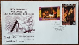 Nouvelles Hébrides - FDC 1974 - YT N°406, 407 - Noël - FDC