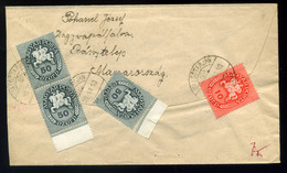 SALGÓTARJÁN 1946. Inflációs Levél, Lovasfutár Bélyegekkel Csehszlovákiába Küldve - Cartas & Documentos