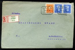 LÁCA 1936. Ajánlott Levél Arcképek Bélyegekkel, Postaügynökségi Bélyegzéssel Csehszlovákiába Küldve - Cartas & Documentos
