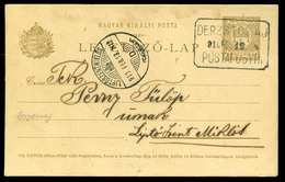 DERZSTOMAJ 1910. Díjjegyes Levlap, Postaügynökségi Bélyegzéssel Liptószentmiklósra  /  1910 Stationery P.card Postal Age - Usati