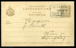 RETKOVCI 1913. Díjjegyes Levlap, Kétnyelvű Postaügynökségi Bélyegzéssel  /  1913 Stationery P.card Bilingual Postal Agen - Covers & Documents