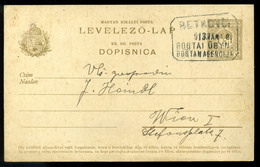 RETKOVCI 1913. Díjjegyes Levlap, Kétnyelvű Postaügynökségi Bélyegzéssel  /  1913 Stationery P.card Bilingual Postal Agen - Storia Postale