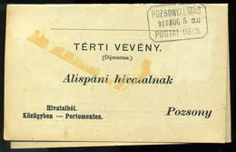 POZSONYALMÁS 1918. Portómentes Postázott Tértivevény Postaügynökségi Bélyegzéssel - Used Stamps