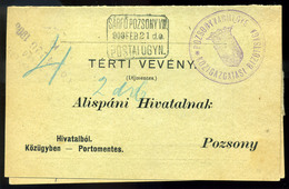 SÁRFŐ / Blatné 1908. Portómentes Postázott Tértivevény Postaügynökségi Bélyegzéssel - Usati