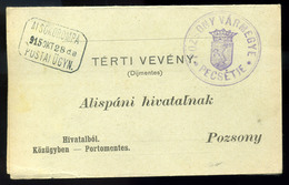 ALSÓKOROMPA / Dolná Krupá   1915. Portómentes Postázott Tértivevény Postaügynökségi Bélyegzéssel - Usati