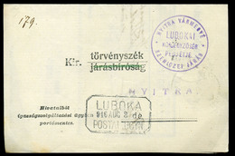 LUBOKA 1916. Portómentes Postázott Tértivevény Postaügynökségi Bélyegzéssel - Used Stamps